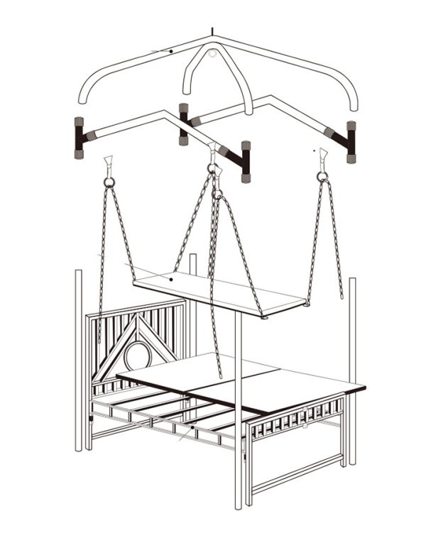 BDSM professional sex training room torture style adult sex fantasy iron bed - Image 12