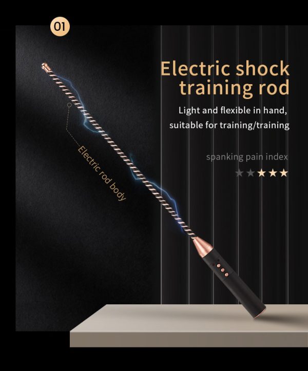 Adult sex electric shock leather spanking training stick female slave punishment torture instrument