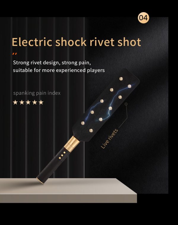Adult sex electric shock leather spanking training stick female slave punishment torture instrument