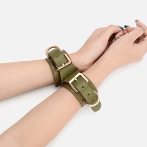 sm alternative fun serial PU leather female slave bondage handcuffs