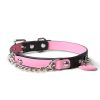 Small leather pink and black sexy traction collar
