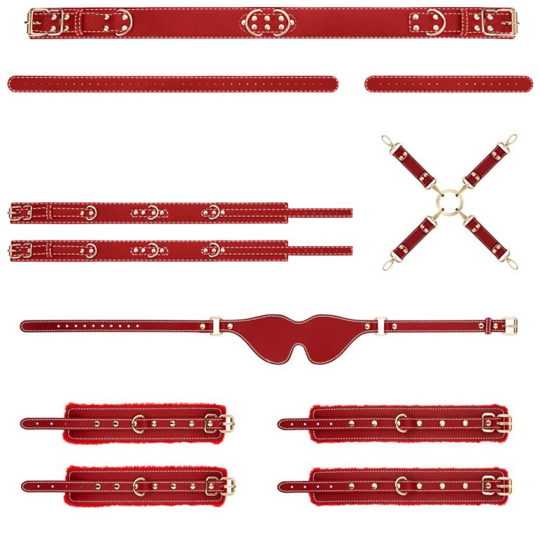 Adult backhand tied leather sex training bondage props