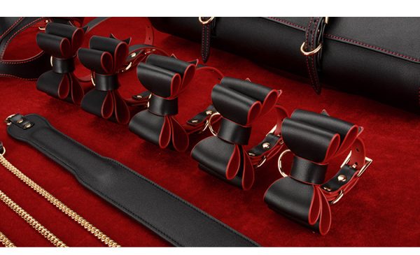 High-end adult SM training torture tool fun first layer leather bondage set (10 pieces)