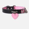Small leather pink and black sexy traction collar