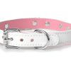 High-end player niche genuine leather pink and white sexy traction collar