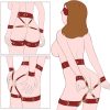 Adult backhand tied leather sex training bondage props