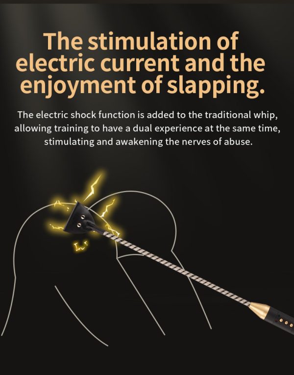 Adult sex electric shock leather spanking training stick female slave punishment torture instrument