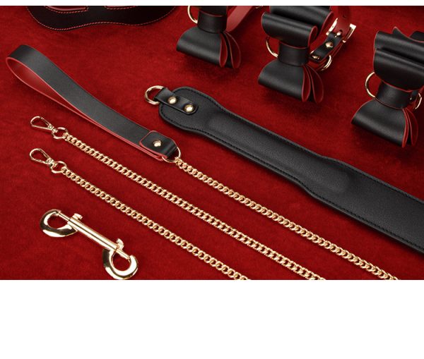 High-end adult SM training torture tool fun first layer leather bondage set (10 pieces) - Image 7