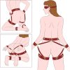 Adult backhand tied leather sex training bondage props
