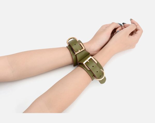 sm alternative fun serial PU leather female slave bondage handcuffs - Image 9