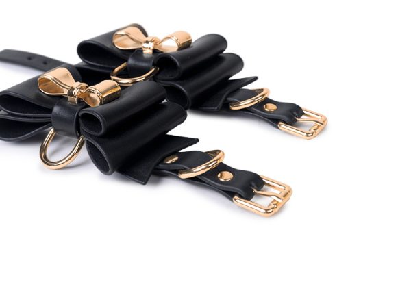 BDSM alternative black bow leather bondage training set (7 pieces) - Image 9