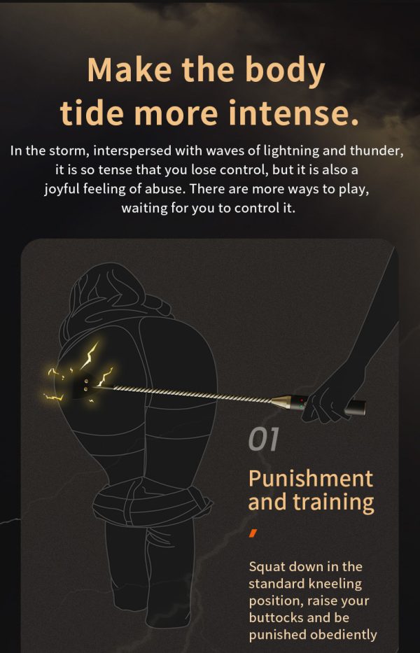 Adult sex electric shock leather spanking training stick female slave punishment torture instrument - Image 10