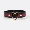 Multicolor snakeskin pattern heart-shaped PU leather material fun training collar