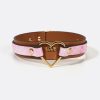 Multicolor snakeskin pattern heart-shaped PU leather material fun training collar