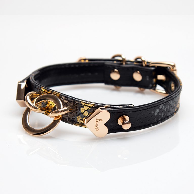 Original design niche laser punk style snakeskin pattern traction collar (including leash)