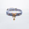 Original design niche laser leather pattern metal butterfly cross collar (without leash)