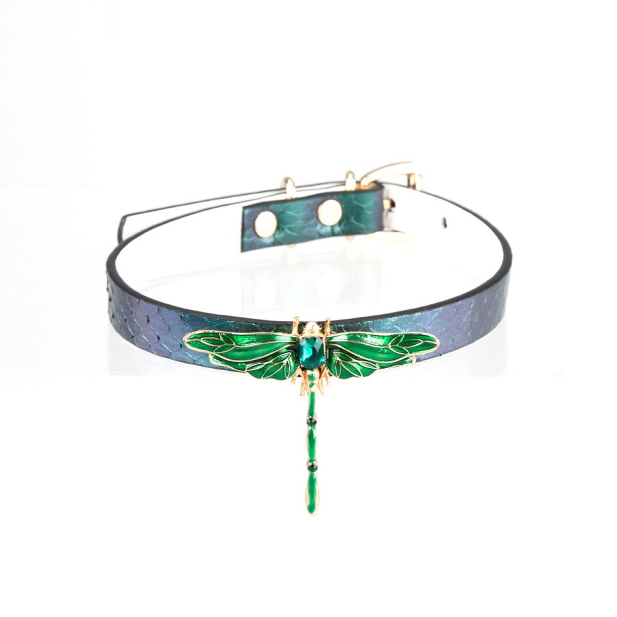 Original design niche genuine snakeskin material butterfly decoration PUPPY sm choker (without leash) - Image 11