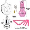 TS pink fake penis wearable chastity pants (with catheter)
