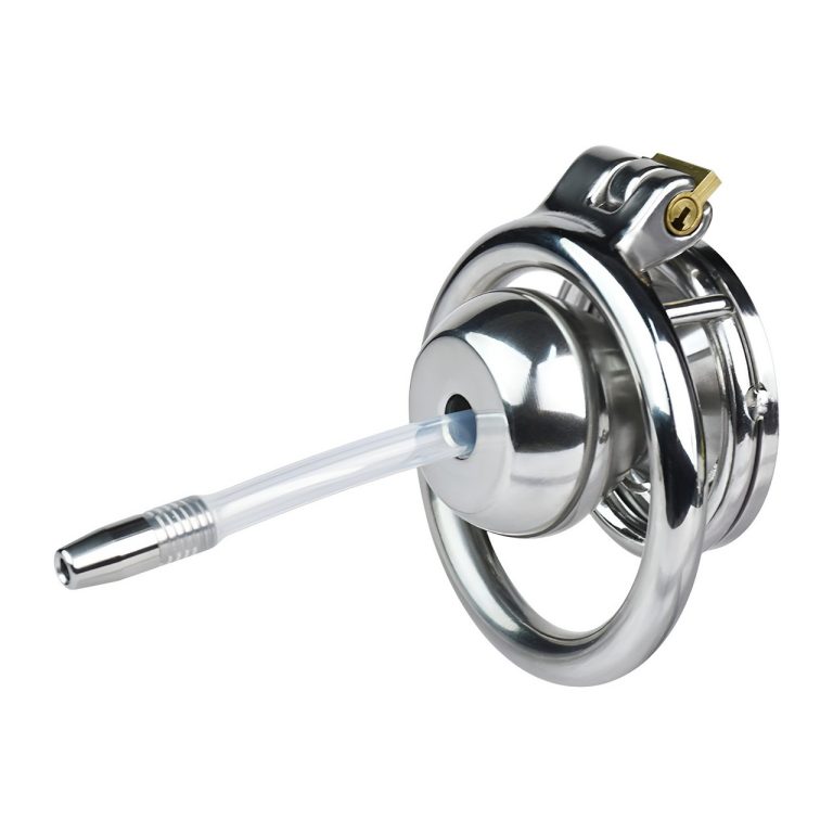 TS transvestite special butterfly pattern penis compression chastity lock (with silicone catheter)