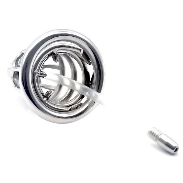 Men's plum blossom shaped anti-fall chastity lock (with catheter)