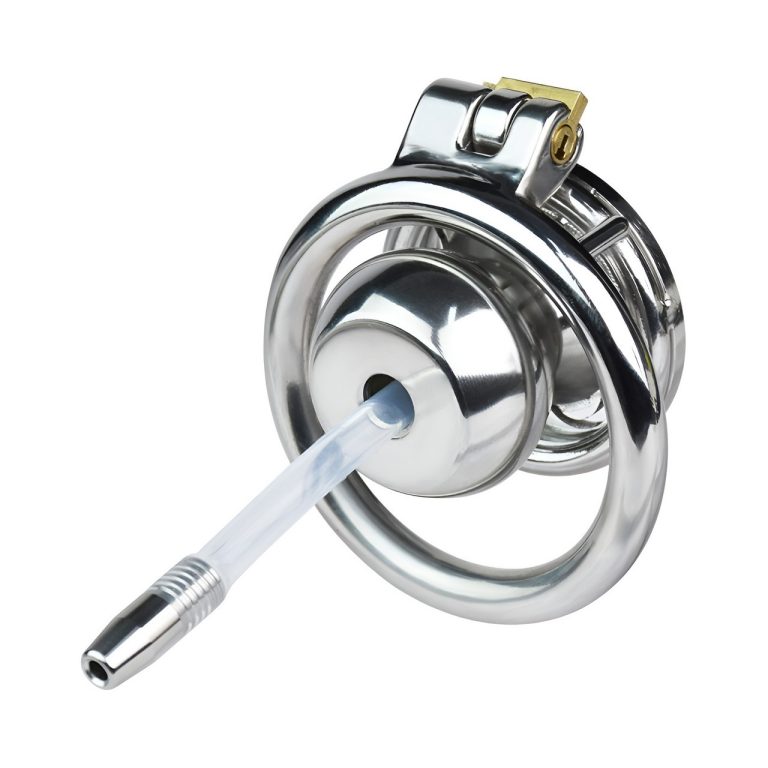 TS transvestite special butterfly pattern penis compression chastity lock (with silicone catheter)