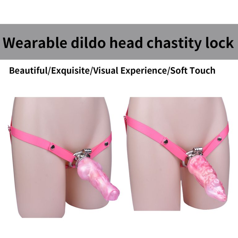 TS pink fake penis wearable chastity pants (with catheter) - Image 13