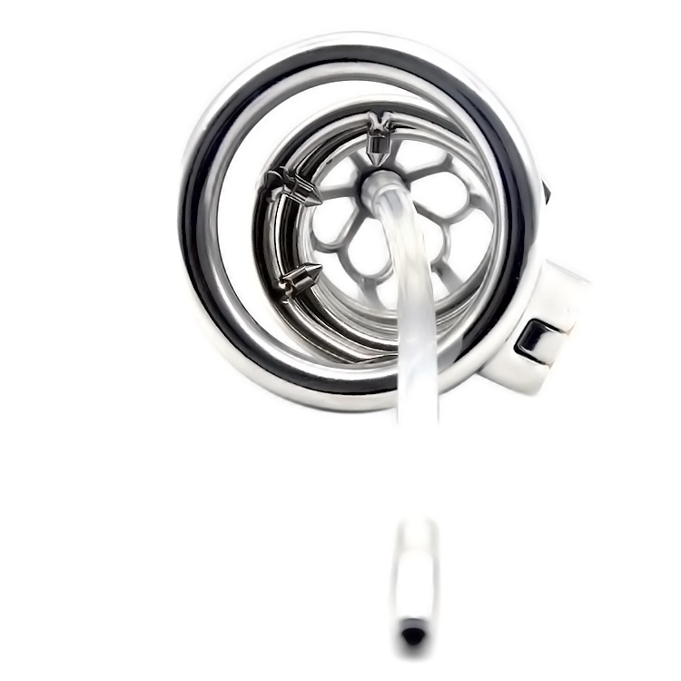 Men's plum blossom shaped anti-fall chastity lock (with catheter) - Image 14