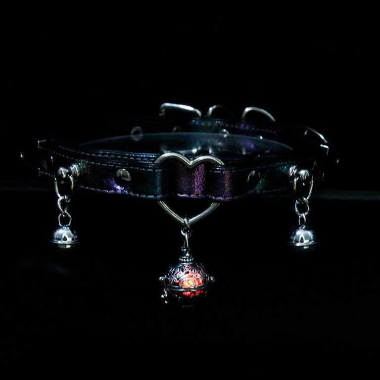 Original design niche heart-shaped detachable bell sm choker (with leash)