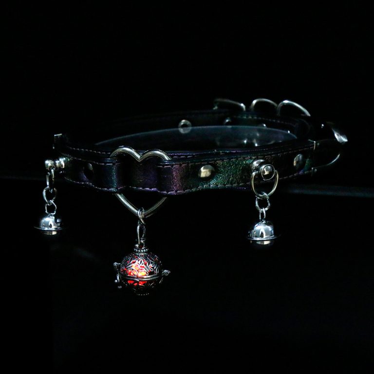 Original design niche heart-shaped detachable bell sm choker (with leash)