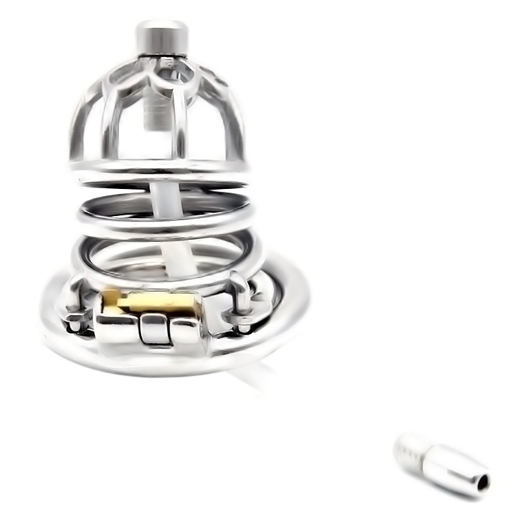 Men's plum blossom shaped anti-fall chastity lock (with catheter) - Image 16