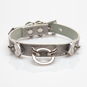 Original design niche laser punk style snakeskin pattern traction collar (including leash)