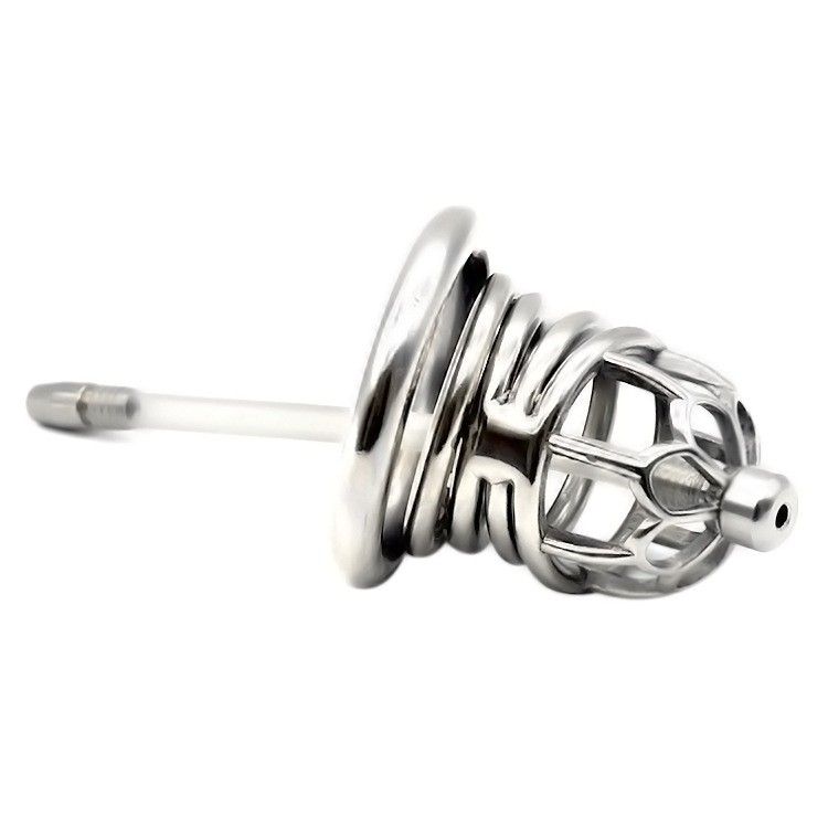 Men's plum blossom shaped anti-fall chastity lock (with catheter)