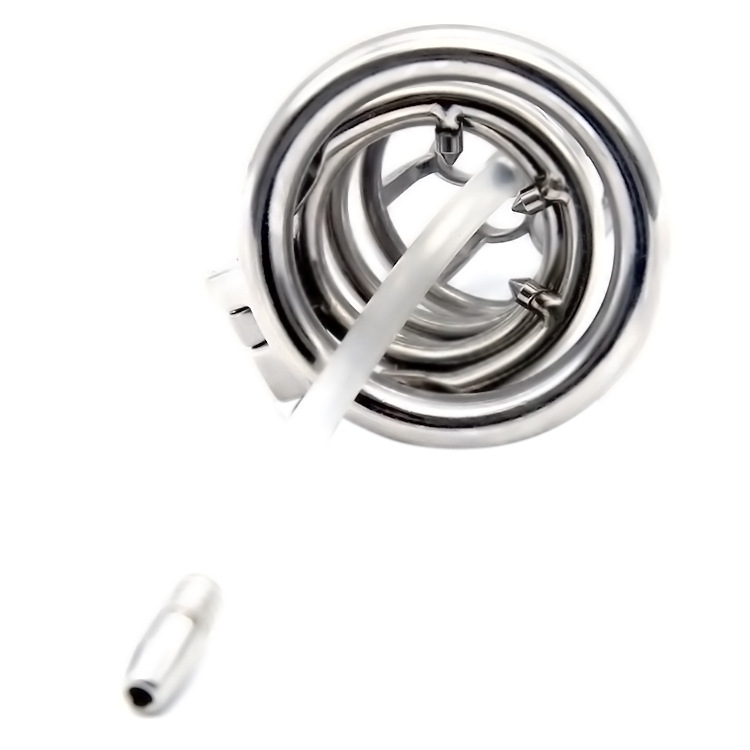 Men's plum blossom shaped anti-fall chastity lock (with catheter)