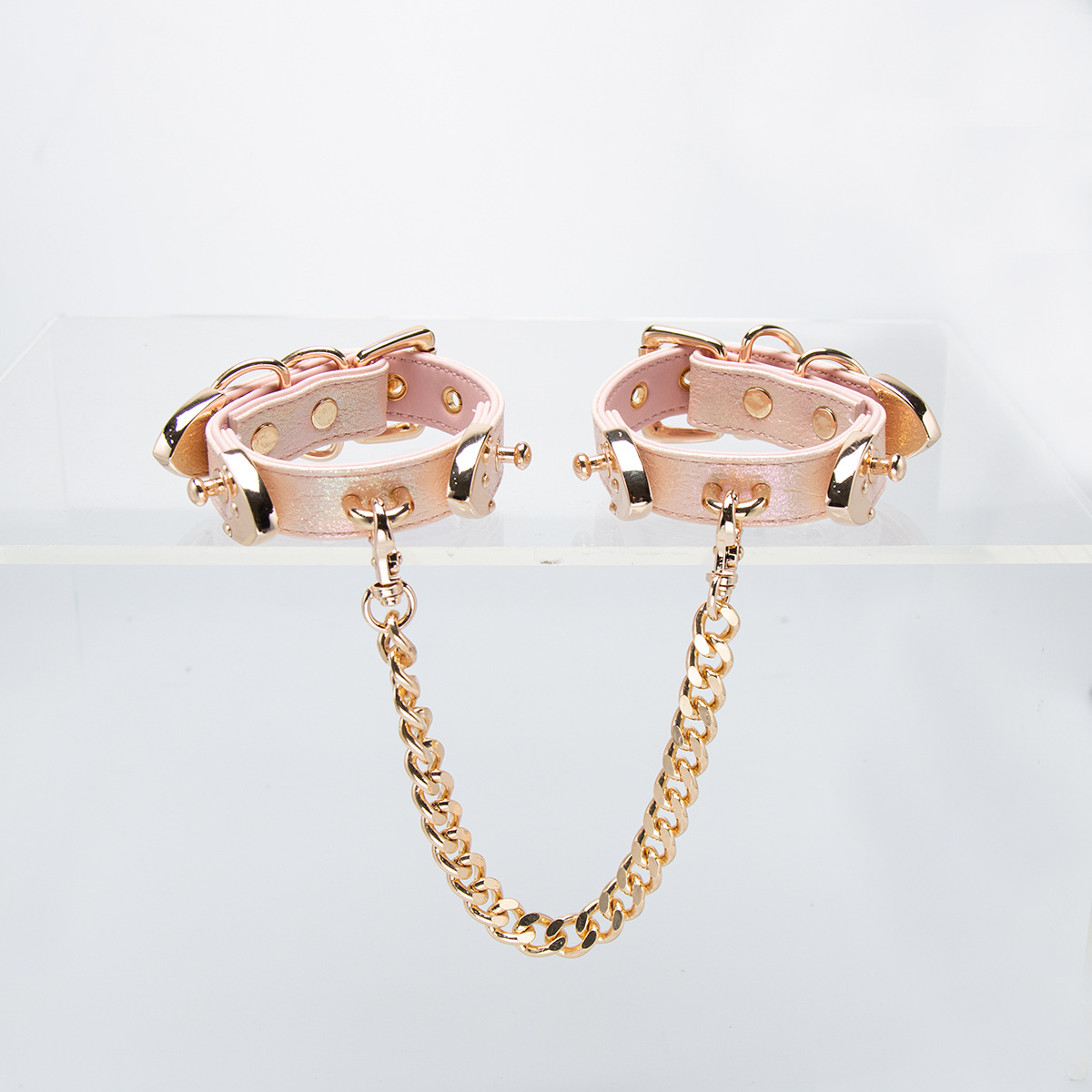 PUPPY attribute laser leather material niche double love bondage bracelet