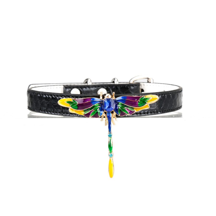 Original design niche genuine snakeskin material butterfly decoration PUPPY sm choker (without leash) - Image 3