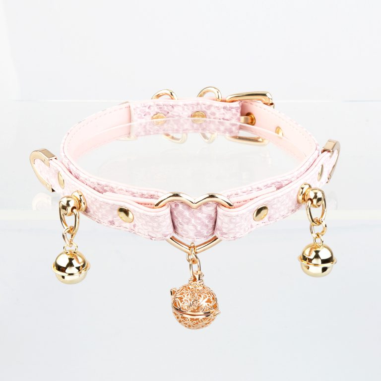 Original design niche heart-shaped detachable bell sm choker (with leash)