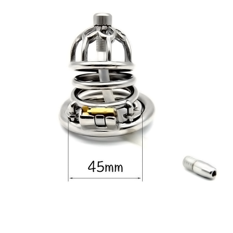 Men's plum blossom shaped anti-fall chastity lock (with catheter)