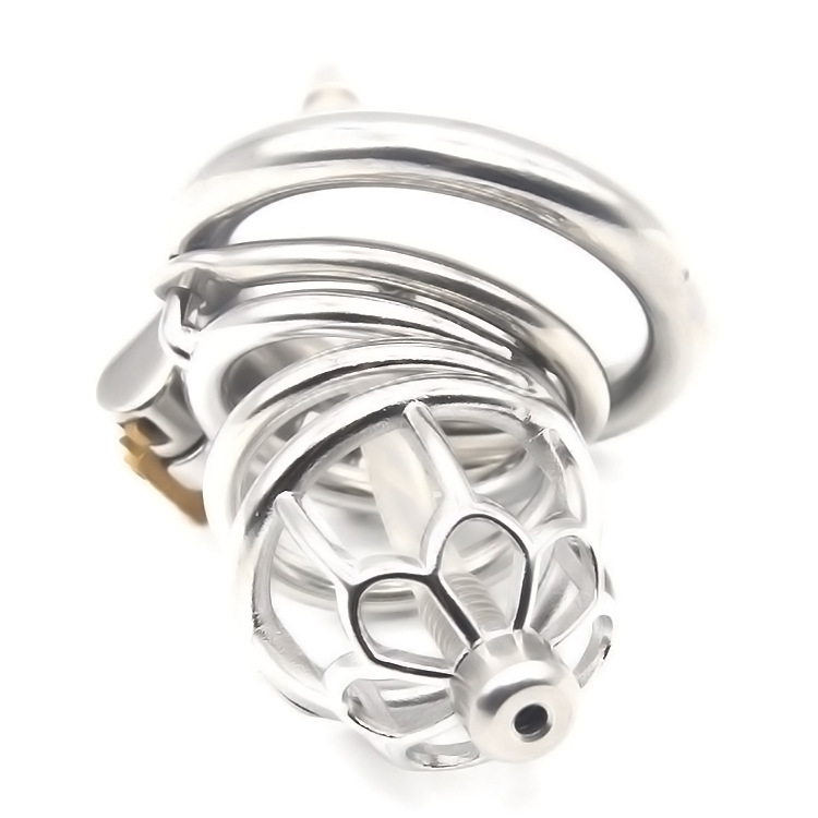 Men's plum blossom shaped anti-fall chastity lock (with catheter) - Image 21