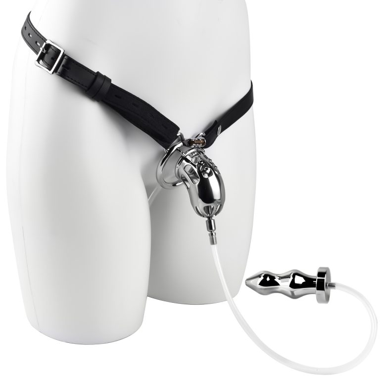 Men's urinary catheter anal plug bondage chastity lock (wearable type)
