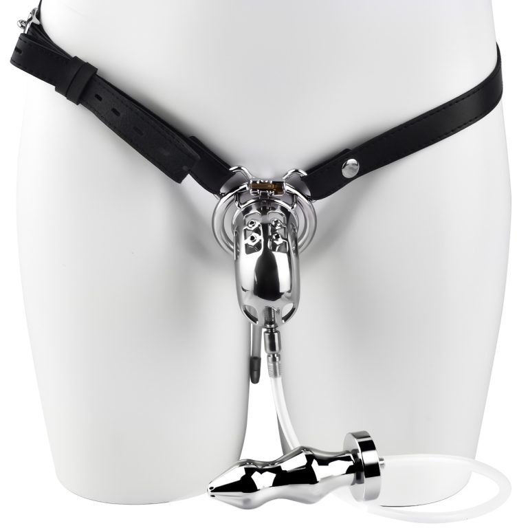 Men's urinary catheter anal plug bondage chastity lock (wearable type)