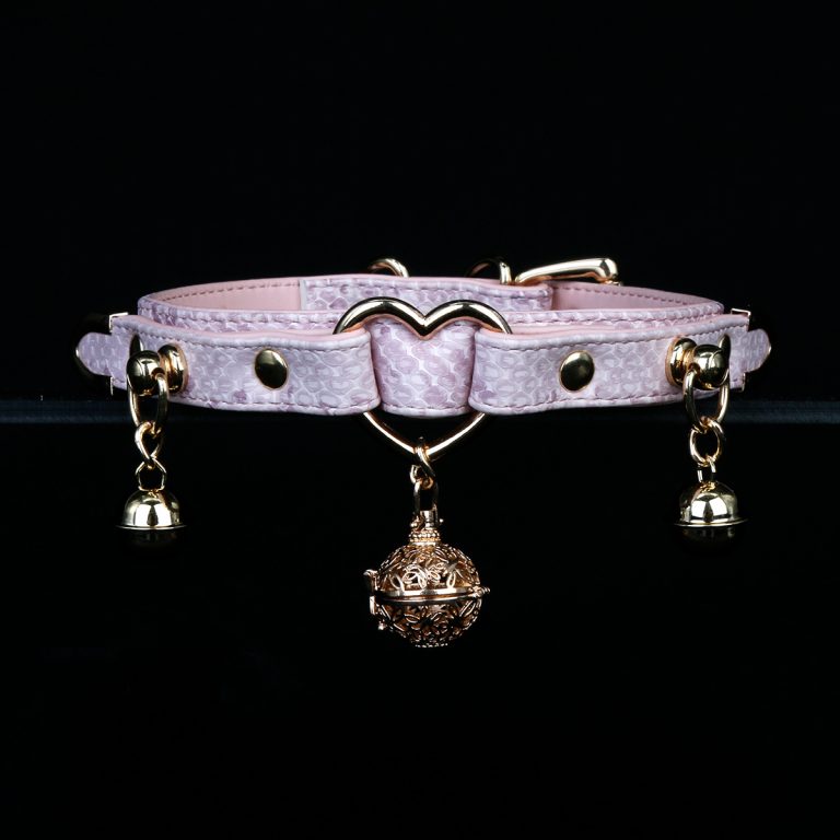 Original design niche heart-shaped detachable bell sm choker (with leash)