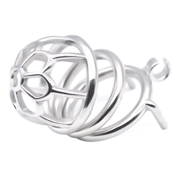 Men's plum blossom shaped anti-fall chastity lock (with catheter)