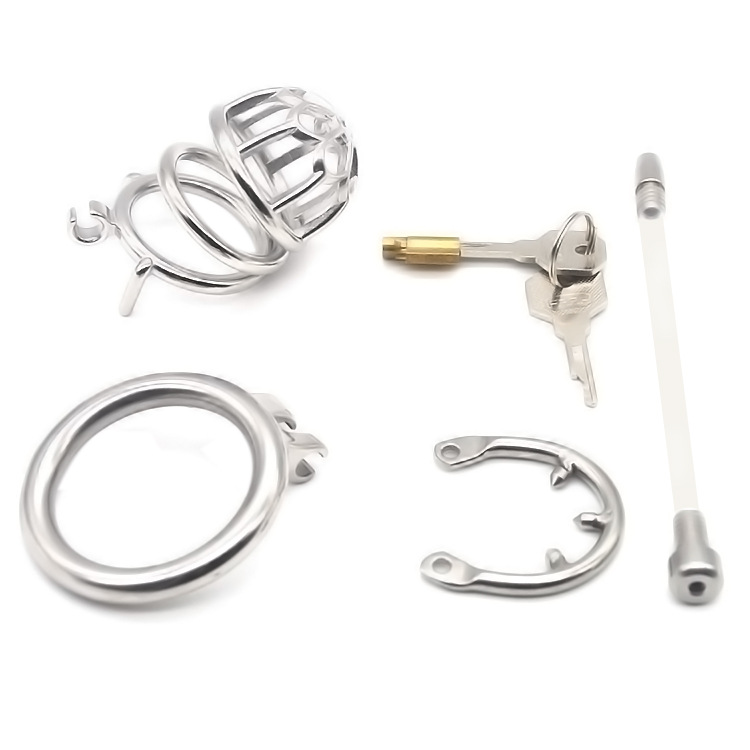 Men's plum blossom shaped anti-fall chastity lock (with catheter)