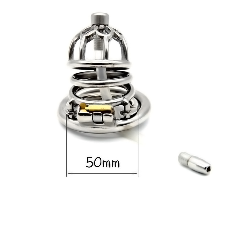 Men's plum blossom shaped anti-fall chastity lock (with catheter) - Image 4
