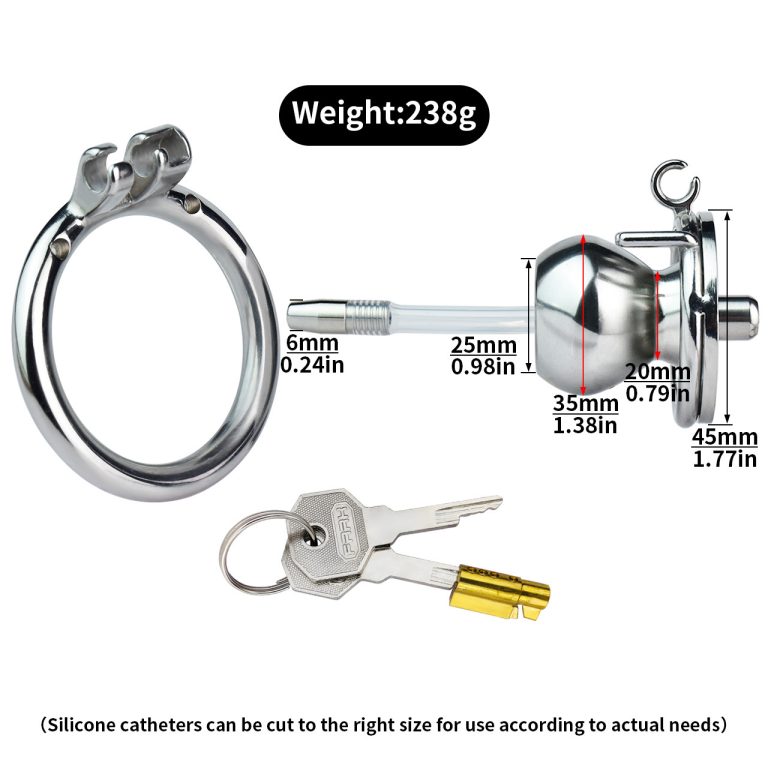 TS transvestite special butterfly pattern penis compression chastity lock (with silicone catheter)