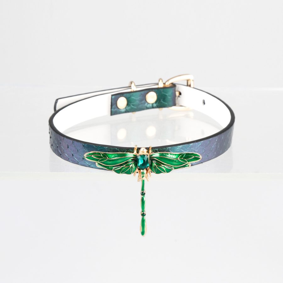 Original design niche genuine snakeskin material butterfly decoration PUPPY sm choker (without leash) - Image 13