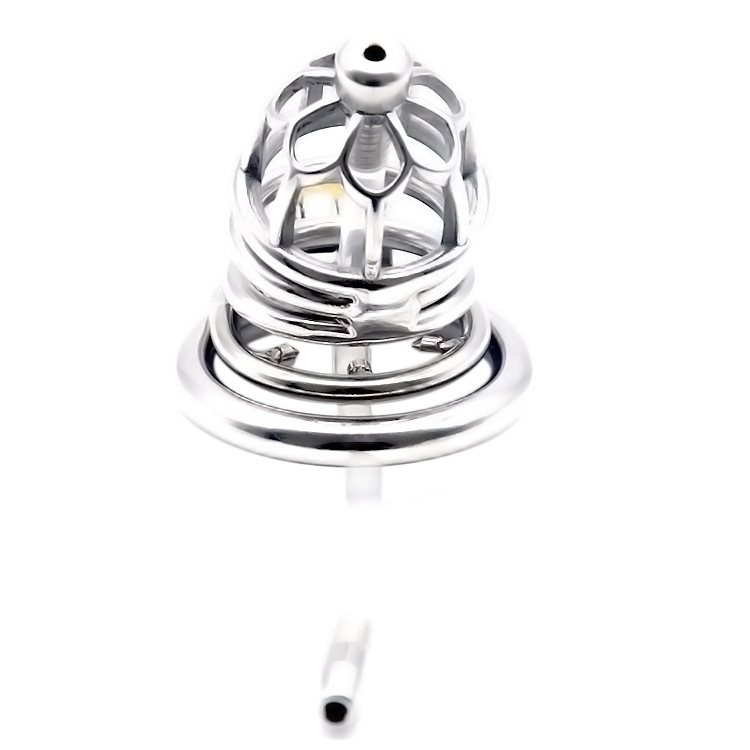 Men's plum blossom shaped anti-fall chastity lock (with catheter) - Image 5