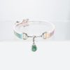 Original design niche green stone pendant PUPPY collar (with leash)