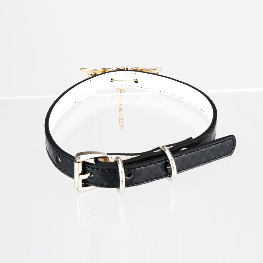 Original design niche genuine snakeskin material butterfly decoration PUPPY sm choker (without leash)