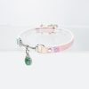 Original design niche green stone pendant PUPPY collar (with leash)